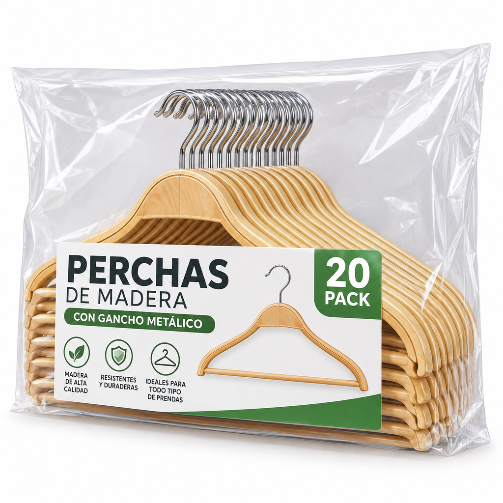 Ganchos de Ropa de madera