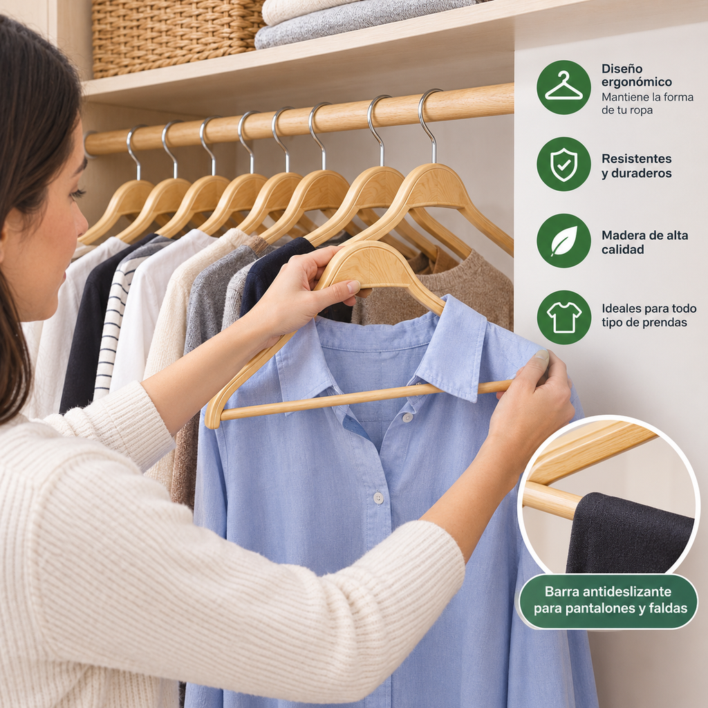Ganchos de Ropa de madera