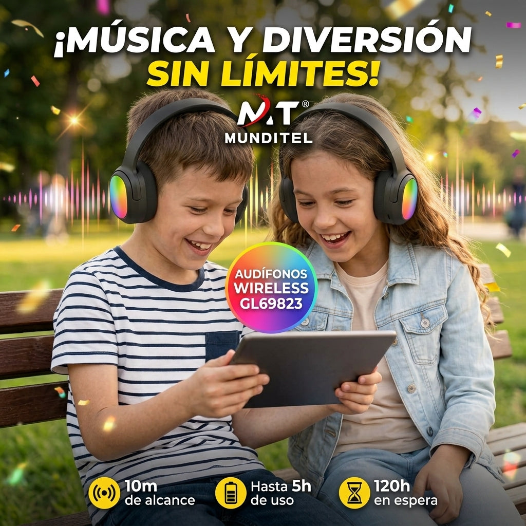 Audífonos Inalámbricos LED RGB Para Niños